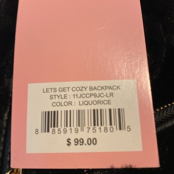 BNWT JUICY COUTURE Lets Get Cozy Furry Black Backpack main image 5